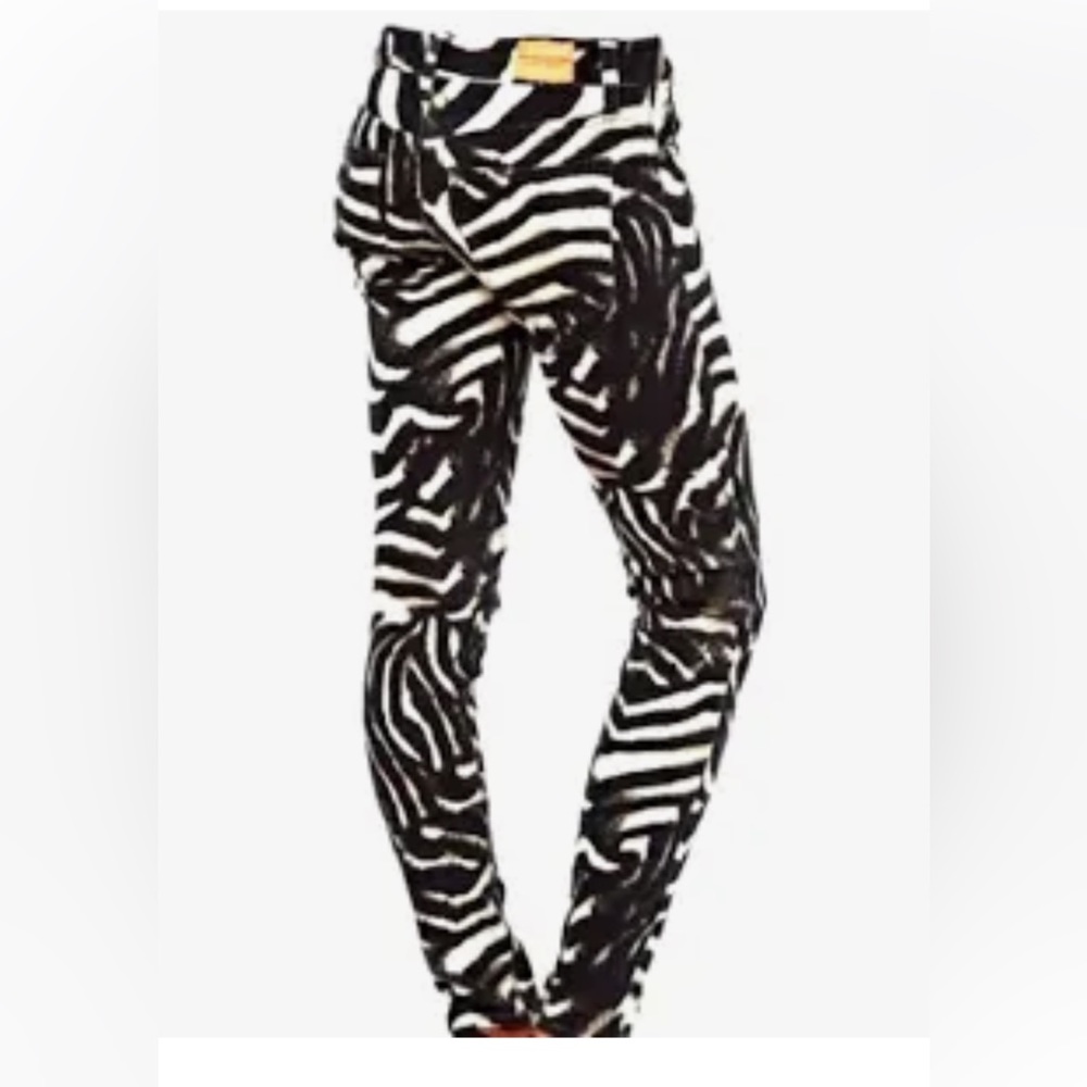 Ralph Lauren Denim & Supply Zebra Print Skinny Zipper Ankle Jeans Size 30
